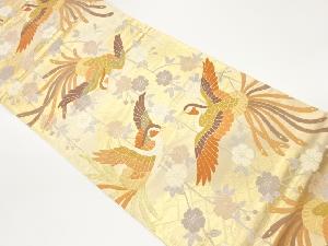 唐織枝垂れ桜に鳳凰模様織出し袋帯